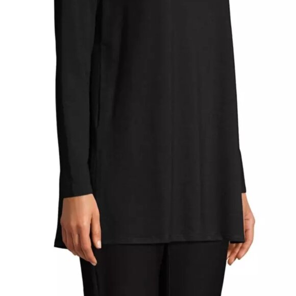 NWT EILEEN FISHER Viscose Jersey Round Neck Top 0 2 Tunic XXS Mimosa Black - Picture 6 of 7